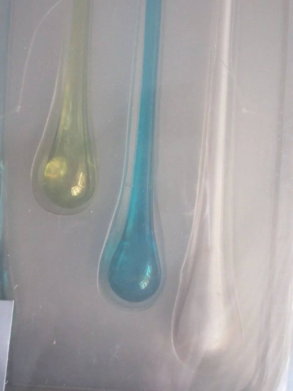 Pier 1 Imports Colored Glass Icicle Tear Drop Christmas Ornaments Set Of 9 NEW